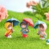 Cute 4Pcs Umbrella Couple Car Interior Decoration Action Figures Auto Rearview Mirror Dashboard Ornaments For Car Accessories