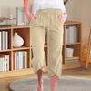 Женские укороченные брюки с эластичной резинкой на талии, свободный покрой, однотонные брюки свободного кроя длиной до середины голени