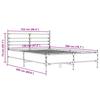 Bed Frame Black 120x200 cm Particleboard and Metal