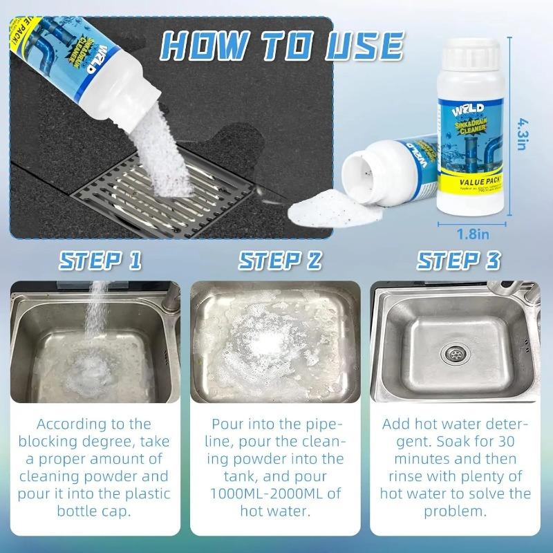 Kitchen Pipe Dredge Agent Sink Bathroom Cleaning Deodorization Toilet Sink Strong Dredge Cleaner Sewer Hair Floor Drain