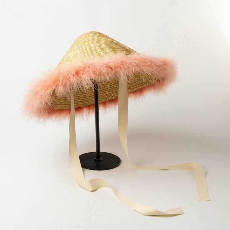 В Европе и США весной и летом новая соломенная шляпа с перьями на открытом воздухе, солнцезащитный крем, моделирующие шляпы, шляпы