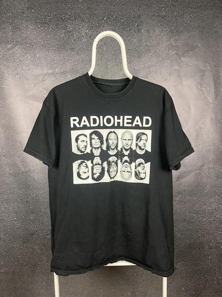 Новая хлопковая футболка с принтом, суперэластичная, повседневная, RADIOHEAD THE BENDS, винтажная, унисекс, повседневный принт, круглый вырез, свободная, оверсайз