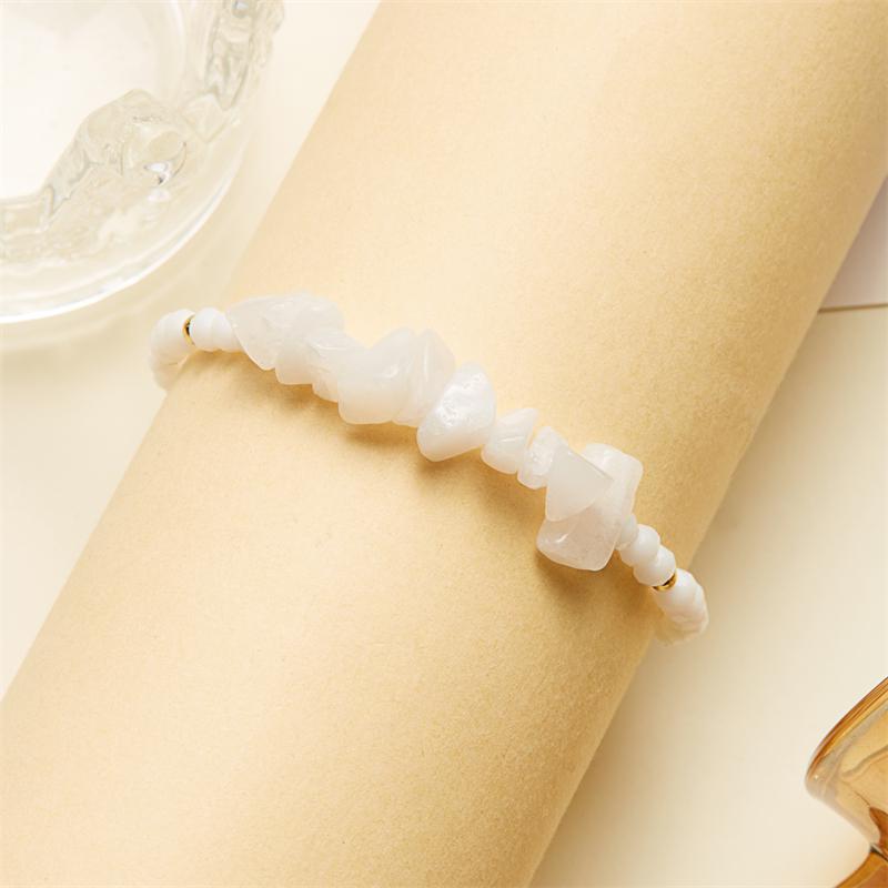Colorful Natural Stone Irregular Bracelets For Women Handmade Rice Beads Woven Rope Bracelet For Women Friendship Jewelry Gifts