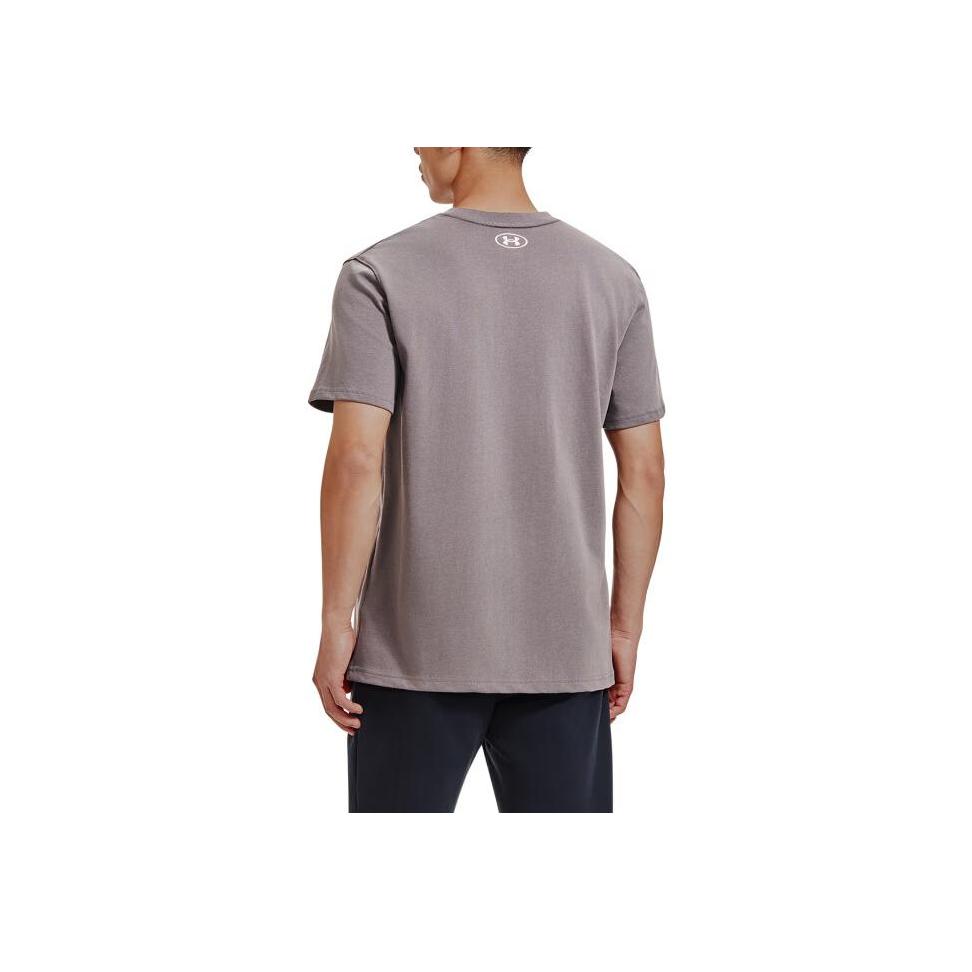 Under Armour Футболка Project Rock Johnson Series с принтом в виде животных, с круглым вырезом и коротким рукавом, мужская футболка, угольный цвет 1383222-176