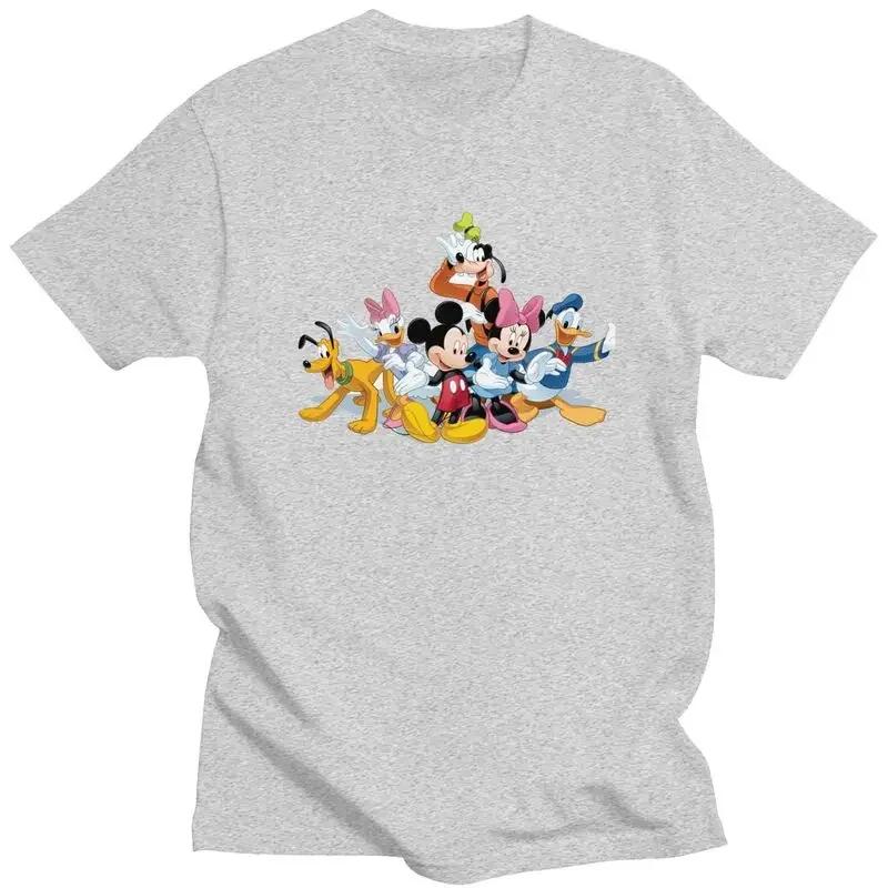 Funny Mickey Mouse Minnie Collage T Shirts Short Sleeved T-shirt Summer Tee Tops Cotton Oversized Tshirts Gift Unisex