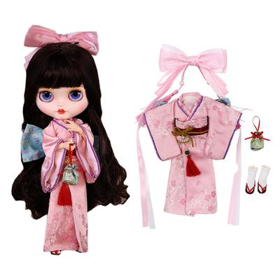 Rakulifey Blythe Японская с волосами Neo Blythe наряд Obitsu 24 совместимая одежда, одежда, аксессуары, набор, наряд, розовый,