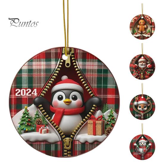 Рождественский подвесной орнамент, плоский акриловый Санта-Клаус, молния, украшение, праздничный кулон для рождественской елки, декор для зимней вечеринки