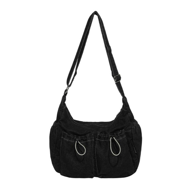 Новая модная и персонализированная женская плечевая сумка большой вместимости, джинсовая сумка-мессенджер с эффектом стирки, ретро женская сумка, сумка под мышкой.