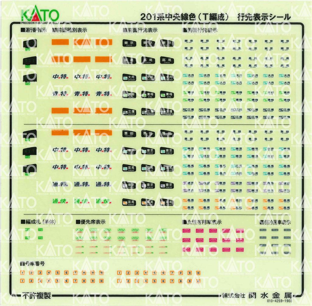 KATO N Gauge 201 Series Chuo Line Color T Formation Basic Set Railway Model Train 6-Car 10-1551