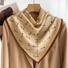 Black Samurai Linen Cotton Scarf 70cm Small Square Women Lightweight Headband Mom Style