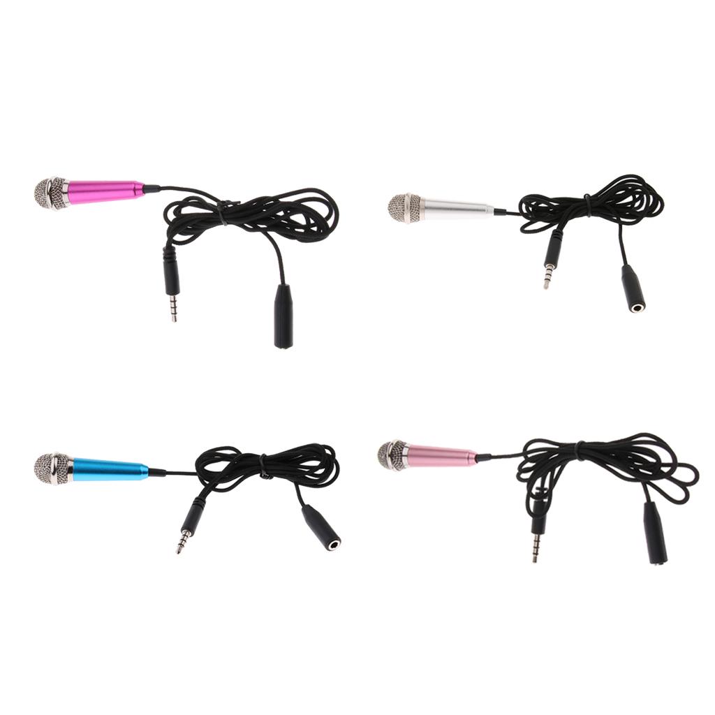 Mini 3.5mm Wired Cell Phone Microphone Stereo Mic for Chatting Singing Red