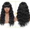 MERISIHAIR Черный синтетический парик с естественной волной, женский длинный, мягкий, повседневная прическа, пушистый термостойкий парик