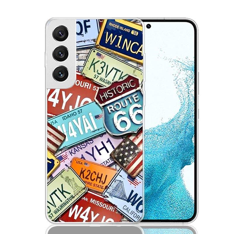 America Route 66 Phone Case For Samsung Galaxy S26 S25 Edge S24 S23 FE S22 Ultra S21 Plus S20 + Fundas Cover Coque Galaxy S25 S2