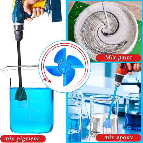 2Pcs Epoxy Mixing Stick Helix Shape Tear Resistant Stirring Mixes Epoxy Resin Latex Oil Paint Mixing Rod Drill Attachment