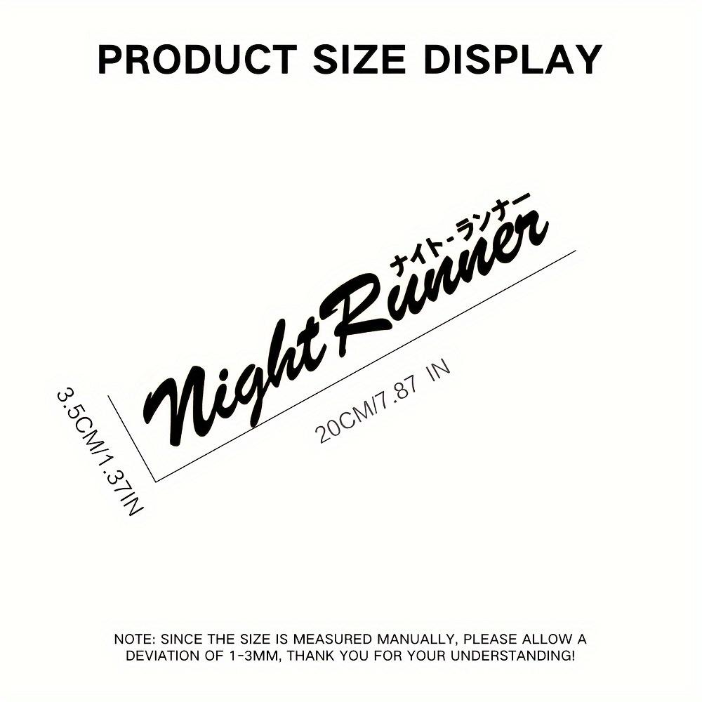 Letter Night Runner Car Stickers Racing Window Front and Rear Windshield Auto Accessories Bumper Door Decoration Vinyl Decals