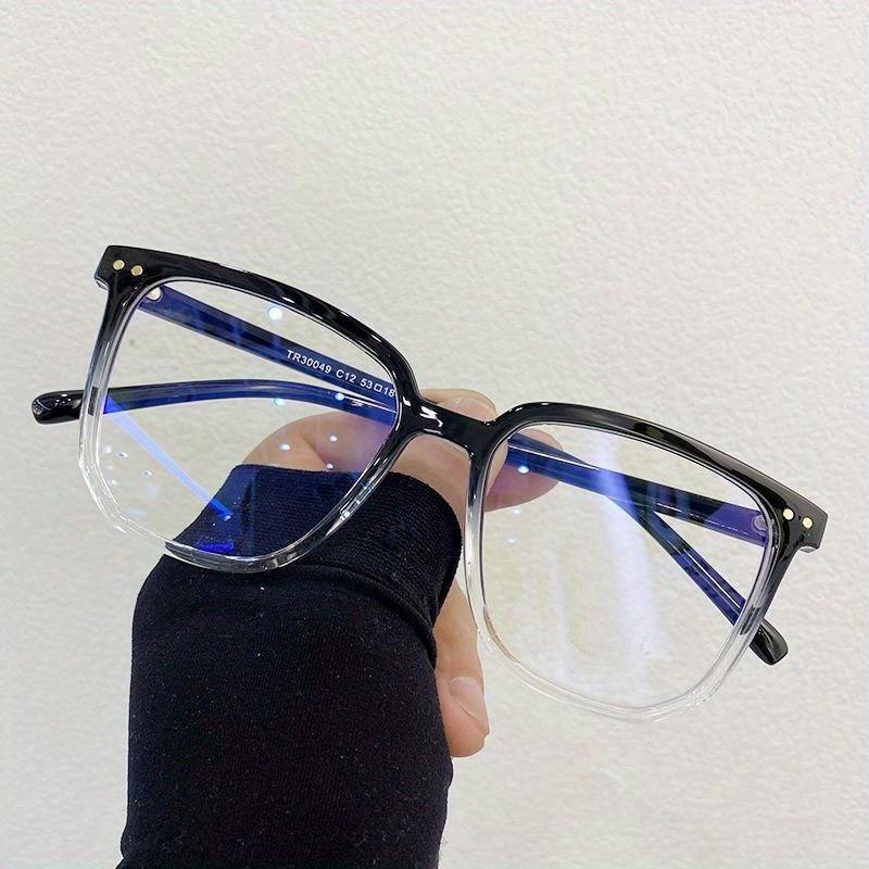 Большие квадратные очки с защитой от синего света, модные ретро-очки для мужчин и женщин, компьютерные игровые классические простые стеклянные очки