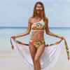 Ретро новый раздельный трехсекционный бикини сексуальный купальник женская юбка кисточка юбка купальник комплект