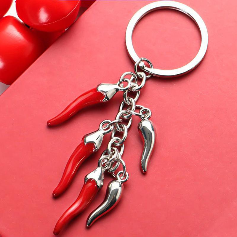 Креативный металлический брелок в виде красного перца, мини-подвеска в виде перца, аксессуары для ключей