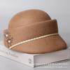 Autumn and winter new wool women's solid color versatile elegant celebrity high-end elegant cap temperament versatile octagonal hat