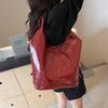 Large PU Leather Shoulder Bag for Women Arc Design Retro Large Capacity Women's Armpit Bag New