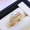 Natural Freshwater Big Pearl Rings for Women Luxury Wedding Ring,Suitable Gifts for Birthdays, Mother's Day and Other Holidays