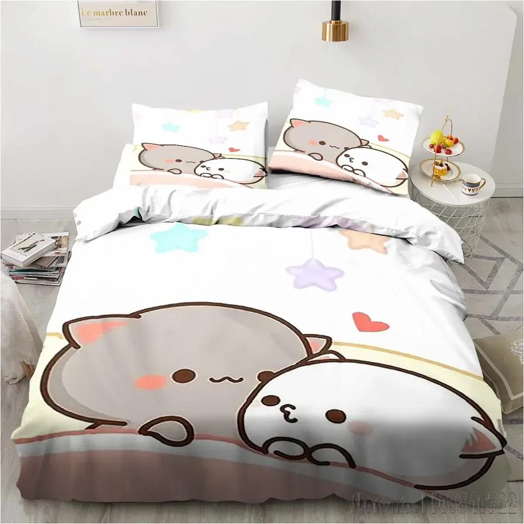3d Printing Cartoon Bubu Dudu Bedding Set Three-piece Set Anime Adult Kid Bedroom Duvet Cover Sets Home Textiles Birthday Gifts