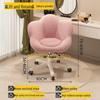 Cream Style Rotating Makeup Chair for Girls' Bedroom, Plum Blossom Design Nail Art Stool with Special Casters.