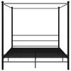 Black Metal Canopy Bed 200x200 cm