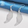 925 Sterling Silver Intertwined Network Drop Earrings Jewelry