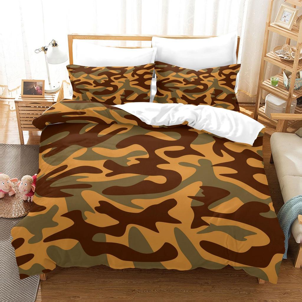 Military Camouflage Series Camouflage Color Three-Piece Quilt Cover