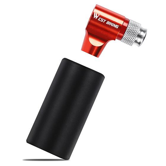 WEST BIKING CO2 Mini Pump Inflator Portable Pump Schrader Presta Valve Adapter Pump CO2 Cartridge MTB Road Bicycle Pump