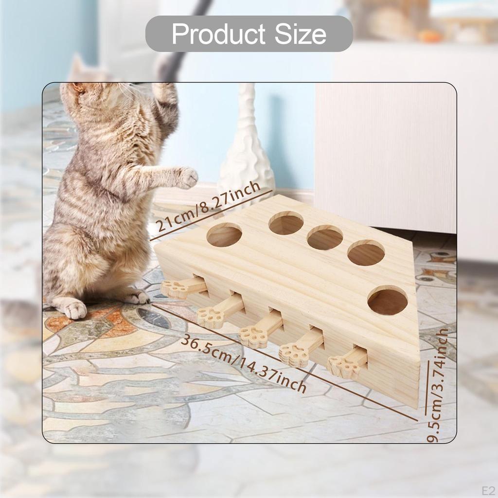 Whack A Cat Toy for Indoor Cats Exercise Pet Gift Keeps Pets Entertained, Enrichment ,Engaging Wood