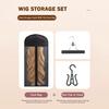1Set With Hanger Wig Storage Bag Water Dust-Proof Pink Color Wig Bag Custom Logo Wooden Hangers Wigs Pouch Virgin Hair Storage