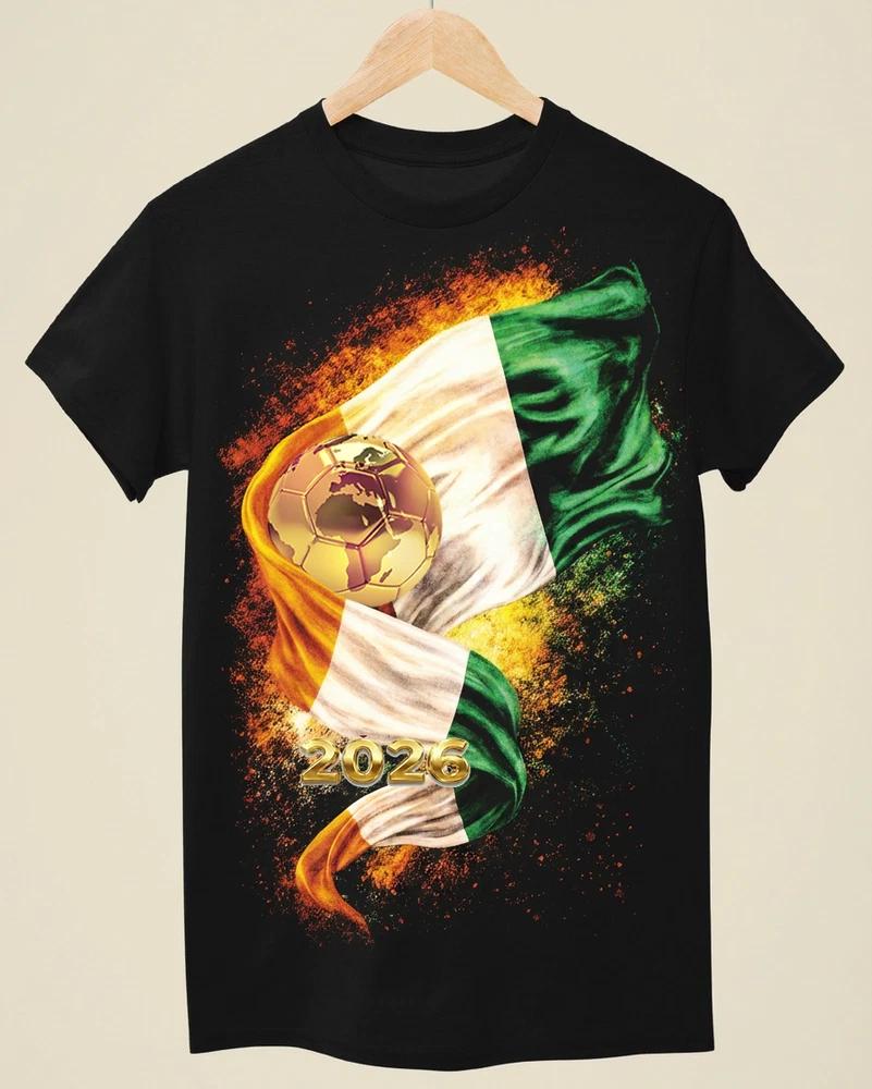 Wc 2026 Inspired Cool Unisex Black TShirt Ivory Coast