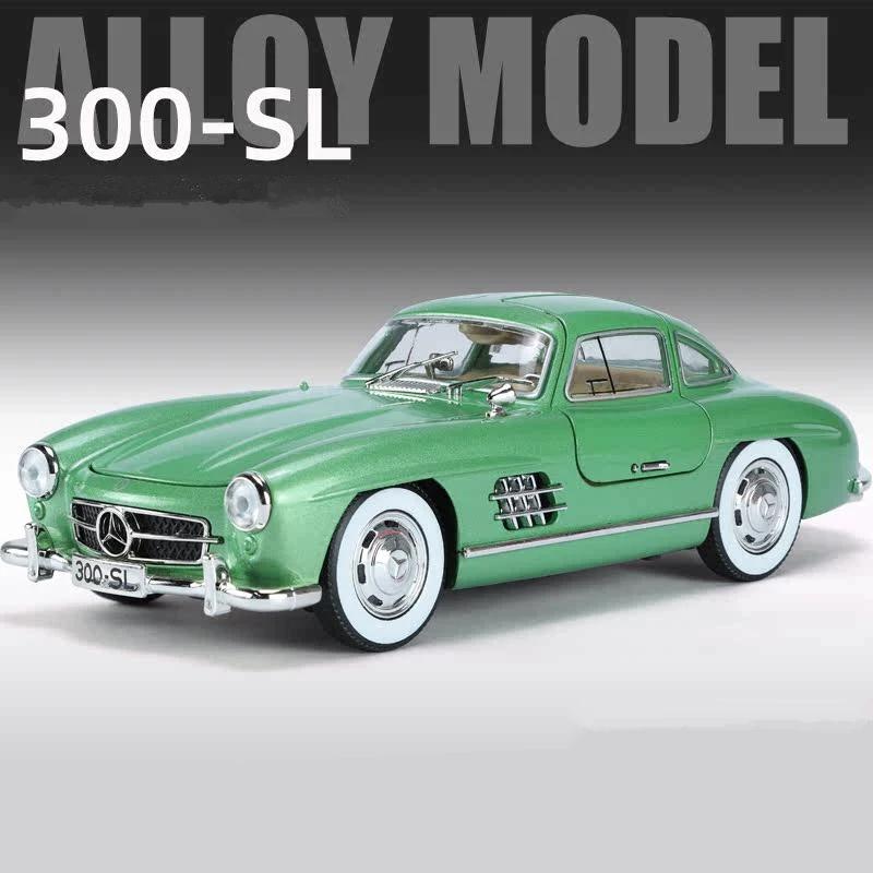 New 1:24 Mercedes-Benz 300SL Alloy Car Model Diecast Metal Classic Vehicle Car Model Simulation Sound Light Collection Toy Gift
