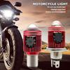 BA20D H4 Motorcycle LED Projector Headlight Scooter Motorbike Bulb Dual Color DRL Hi/Lo Beam Light with Fan