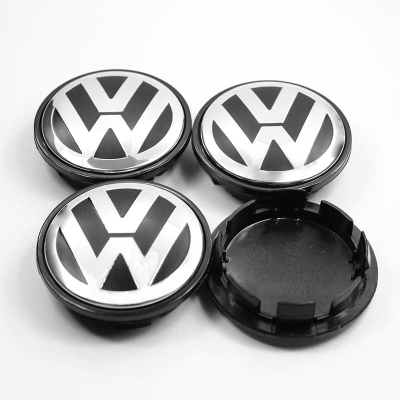 For VolkswagenMK6 4Pc 55mm 56mm 60mm 65mm Car Wheel Center Hub Cap Rim Cover Stickers For Volkswagen VW GTI R-Line R Polo T5 Golf Passat Scirocco