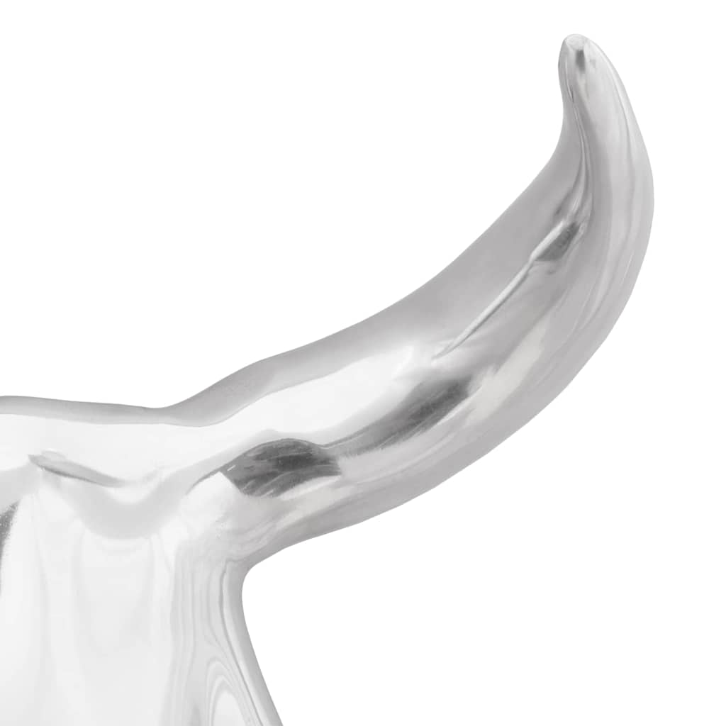 Bull Skull Sculpture Silver 34 x 13 x 53 cm Aluminium