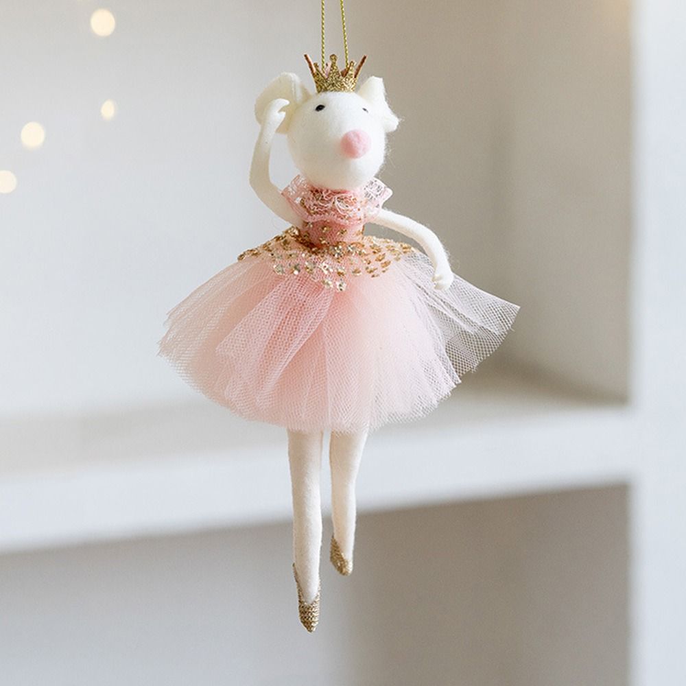 Creative Pink White Christmas Hanging Decorations Embellishment Party Supplies Xmas Tree Ornaments Gifts Toys Angel Girl Doll