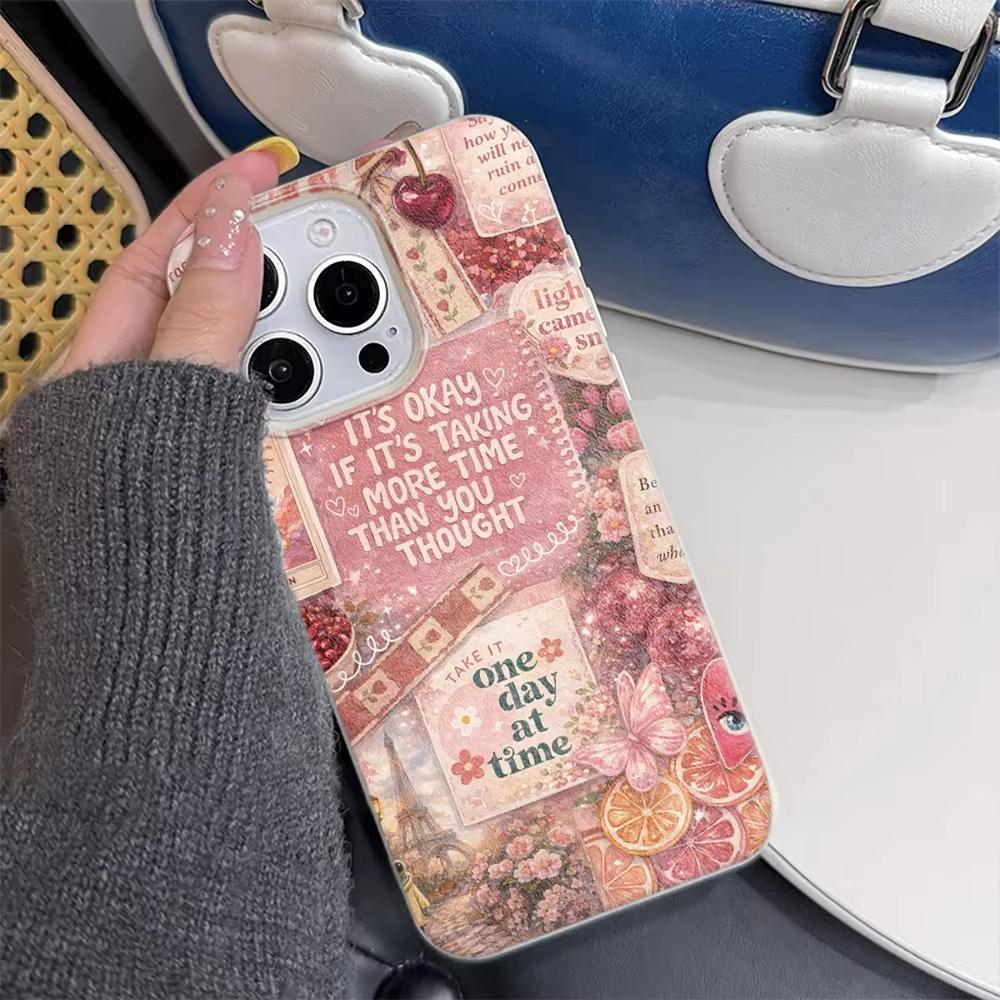 High Beauty Pink Flowers Lychee Grain Phone Case For iPhone 17 17 Air 16 15 14 13 12 11 Pro Max 14 15 16 Plus Soft Cover Funda