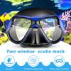 2 Pack Swimming Face Masks For Adult Swimming Snorkeling Goggles With Nose Cover Anti-Fog Clear Vision Tempered Glass For Diving Swimming