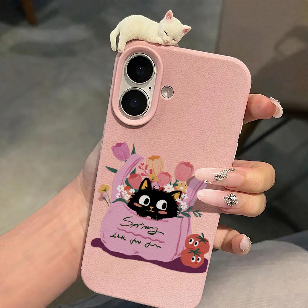 3D Phone Case for iPhone 11 13 17 Pro Max 17 Air Case iPhone 13 15 16 Pro Max 12 14 Pro Max 14 15 Plus Cute 3D Kitten Cartoon Leather