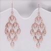 Purple Gold Fringed Long Earrings Temperament Rose Gold Plated Exaggerated Shiny Rhombus Earrings Jewelry