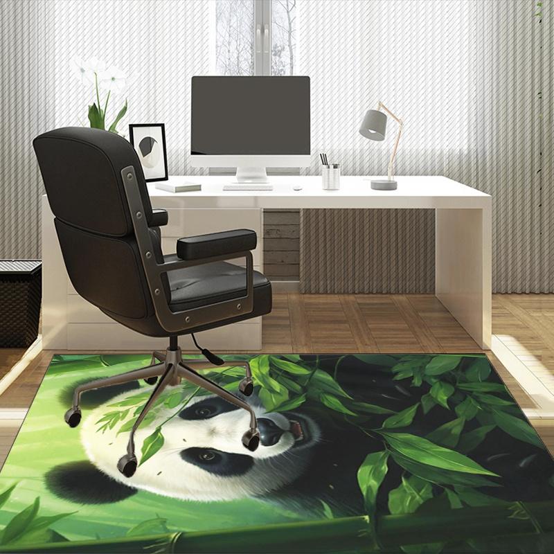Panda Bamboo Rug for EcoFriendly Home Decor - Cute Animal Print Carpet, Add Natural Charm to Your orStudy SpaceAnimal Lover Gift