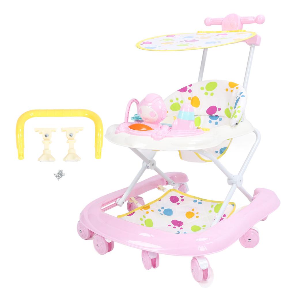 Baby Activity Walker Multi Functional Anti Drop Light Musical 8 Wheels Infant Activity Walker