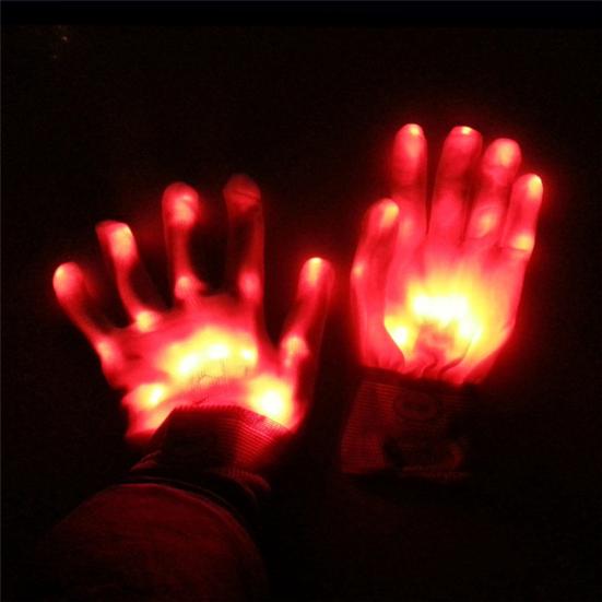 1Pair LED Light Up Hand Finger Gloves Halloween Christmas Costume Dance Decor