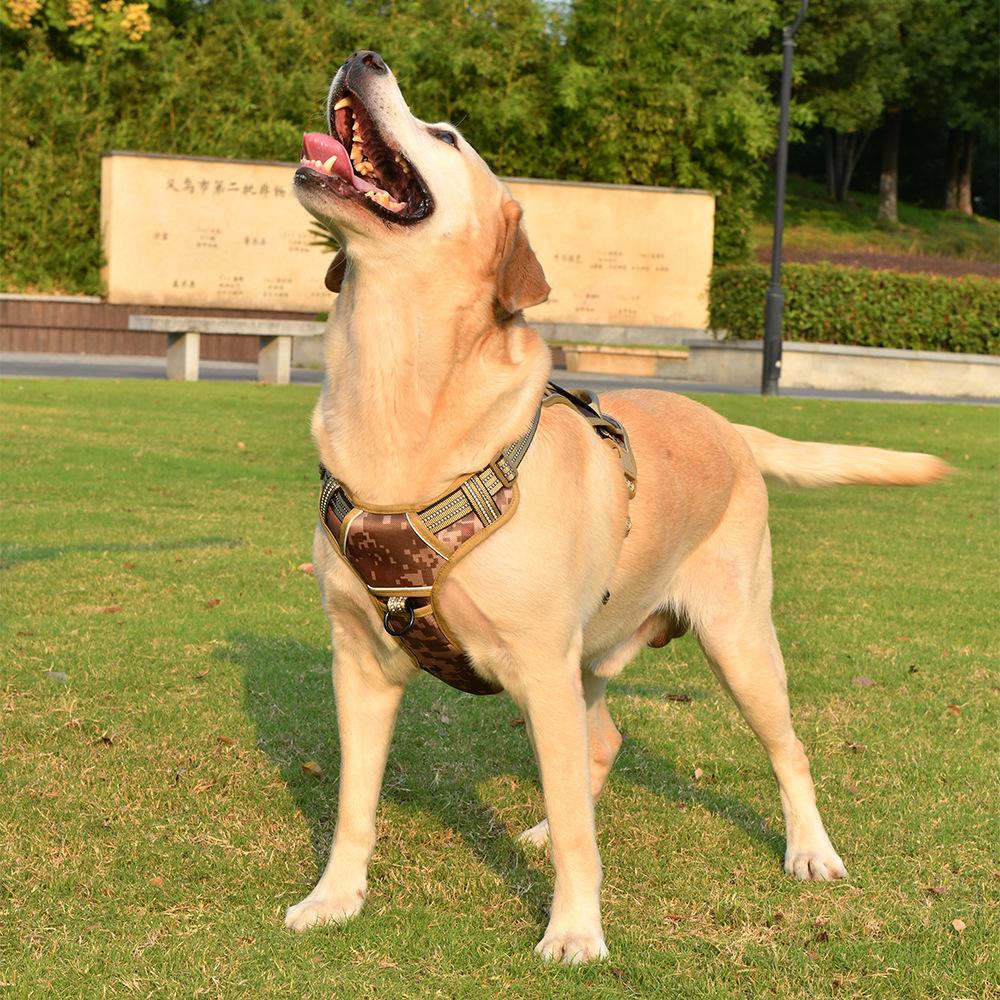 Dog Tactical Harness Vest Pet Dog Harness with 5pcs Dog Patches, Reflective Pet Harness No Pull with Durable Soft Padded Handle