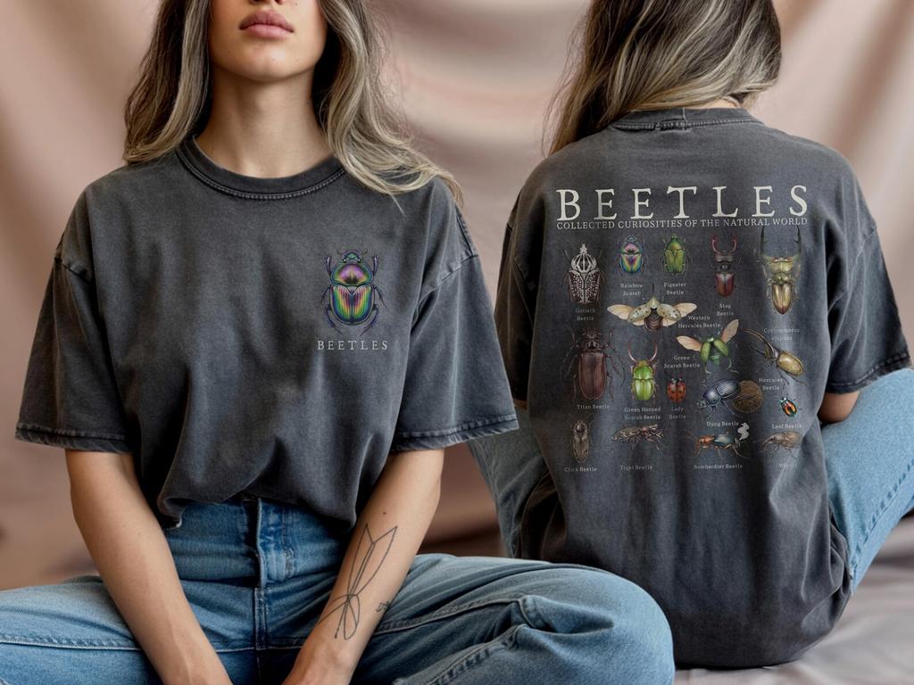 Retro Beetles Shirt Comfort Colors, Vintage Insect Shirt, 90s Bug Shirt, Entomology Graphic Tee, Cottagecore Nature Shirt, Science Nerd Gift