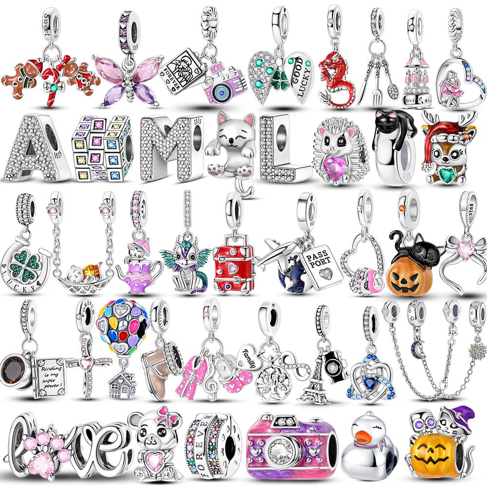 New In 925 Silver Charms Pendant Beads Fit 925 Original Bracelets For Women DIY Birthday Jewelry Gifts