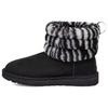 Fluff Mini Quilted Leopard Suede Warm Comfortable Short Snow Boots Women Boots 1112439-BWHT